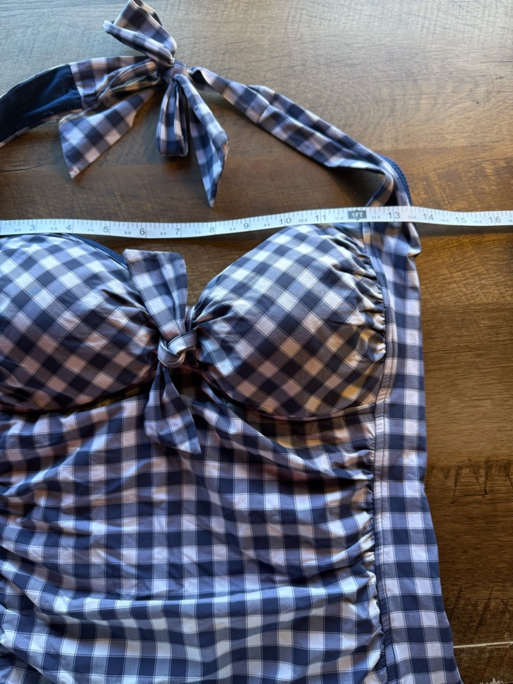 Seafolly Navy and White Gingham One-Piece Swimsuit - Picture 9 of 9